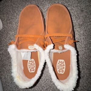 Hey Dude Brown Fur-Lined Slip-Ons
